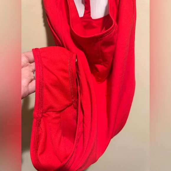 Liz Claiborne One Piece Swimsuit red halter women’s 12 - Picture 8 of 8